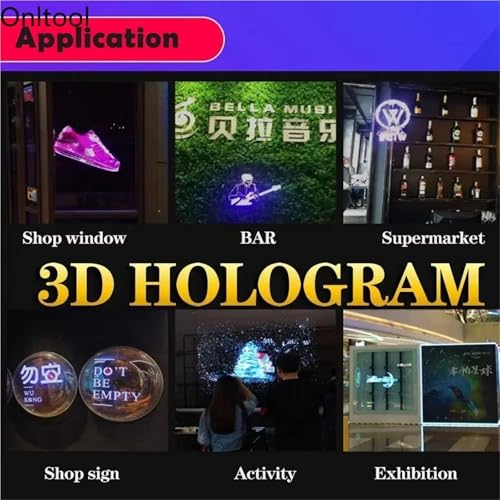 3D Hologram Fan WiFi Holographic Projector Advertising Display Light HD for Stores Bars Party Xmas(P65)