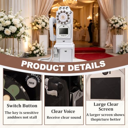 DzkZen Video & Audio GuestBook, Wedding Phone Video Audio Guest Book, Five Levels Brightness, Wedding Party Audio Video Guest Book Phone, Leave a Message Phone Black-32GB