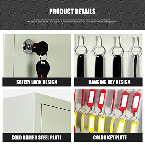 NOBIFT Steel Key Organizer Wall Mounted Key Cabinet Lock Box | Key Storage Cabine 300/350/400/450/500/600 Position w/Key Tags