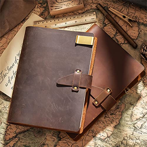 NSUQOA JSEIAJB Leather Notebooks and Journals A5A6 Retro Spiral Binder Planner Diary Office Business Stationery(D)