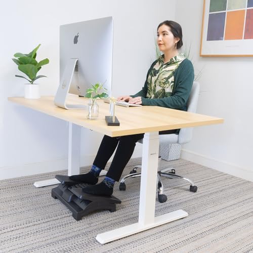 Mount-It! Foot Rest Under Desk, Dual Independent Pedals, Roller & Tilt