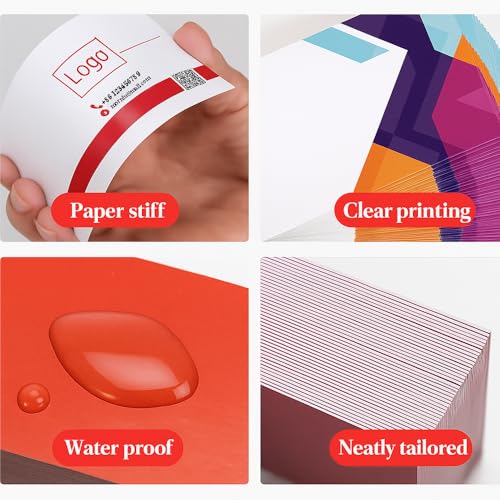 1000Pcs Custom Business Cards Add Photo/Text/LOGO Personalized Business Cardsfor Small Business 300gsm Matte Paper Front & Back Sides Printed 3.5" x 2"