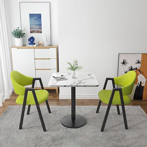 YZNHRT 3-Piece Bar Table Set, Square Table and 2 PU Leather Chairs, Modern Counter Height Table Set with 2 Bar Stool for Kitchen, Office Green B