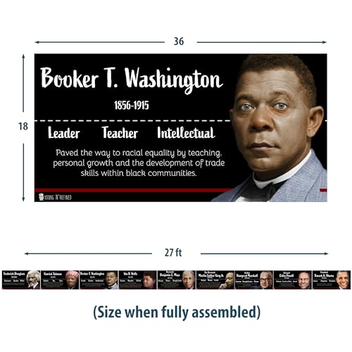 Young N Refined Black Heroes Poster bulletin board set, 9 charts pack Laminated thick 3 mil (18x36)