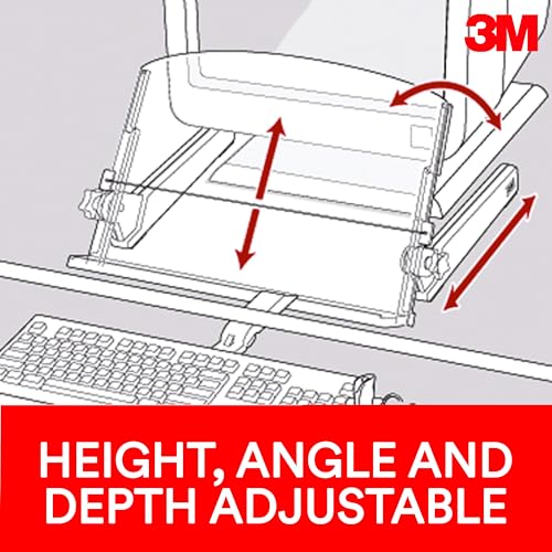 3M Adjustable in-Line Document Holder, Black, DH640, 1 Pack/Case