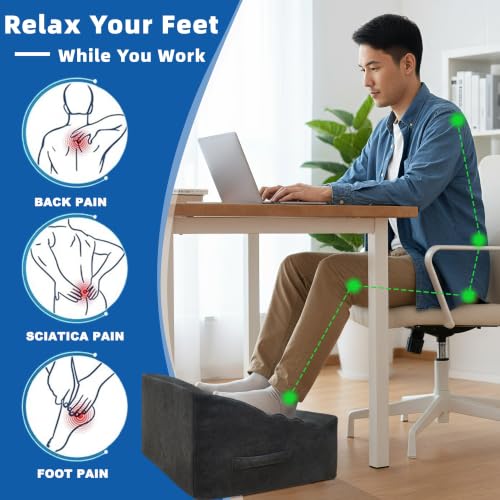 XYRONICA Under Desk Foot Rest, Adjustable Height Foot Stool for Office