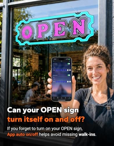 Color Changing LED Open Sign for Business With Remote And Timer, 48" X 16"