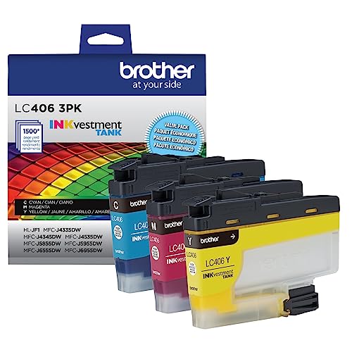 Brother Genuine LC406 Ink Cartridges for INKvestment Tank Printers