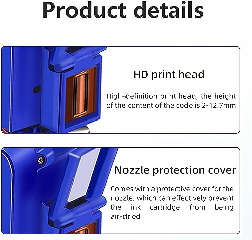 QIUFANGM Mini Handheld Inkjet, Small Manual Inkjet Printer,for All Materials, Quick-Drying Ink Cartridge Included, Portable Markers Pocket Marking Device for Date Time Barcode Logo Batch Number Image