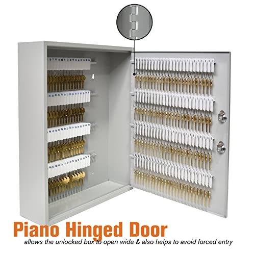 BankSupplies STEELMASTER 200 Key Cabinet - Dual Lock Control Key Box - Welded 22 Gauge Steel Construction - Scratch Resistant - Write-On Key Tags for Easy Identification