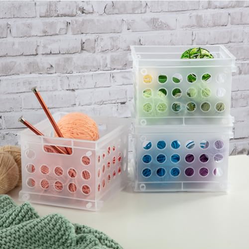 Sterilite Mini Crate, Stackable Storage Bin with Handles, Clear, 36-Pack