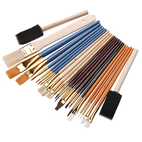 UOHLCX HBJWOV 25Pcs/Set Drawing Painting Nylon Brushes Set Oil Watercolour Art Painting Brushes Set Artist Drawing Tools Accessories