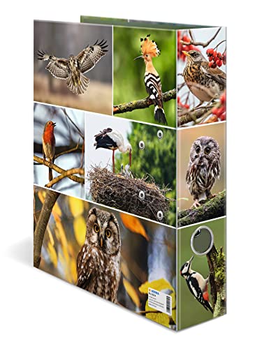 HERMA Lever Arch File Animal Worlds with Home Birds Motif, A4, 70 mm Spine, with Inner Print, Pack of 10