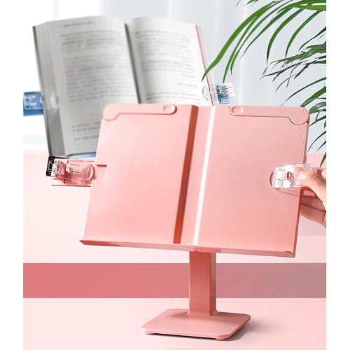 RVCSJAY Adjustable Lifting Reading Rack, Primary School Student Book Clip Holder, Reading Shelf