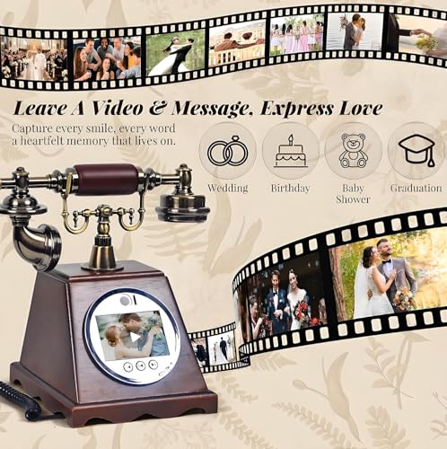 WIANQIAN Video Audio Phone Guestbook, Creative Record Audio GuestBook B