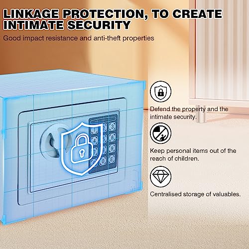 TBLOTYD Home Safe Safe Box Home Safe Fireproof Waterproof Money Box with Digital Pin Code and 2 Manual Key, for Home Hotel Office/Black/4.6L ，White-4.6L