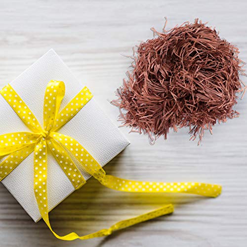 ETAZMDITE Shredded Paper for Gift Boxes, Glitter Shredded Tissue Paper For Easter Gift Filling Multicolor 22x15cm Pack Of 6(Coffee*3 Pieces,22 * 15Cm*3Pcs)