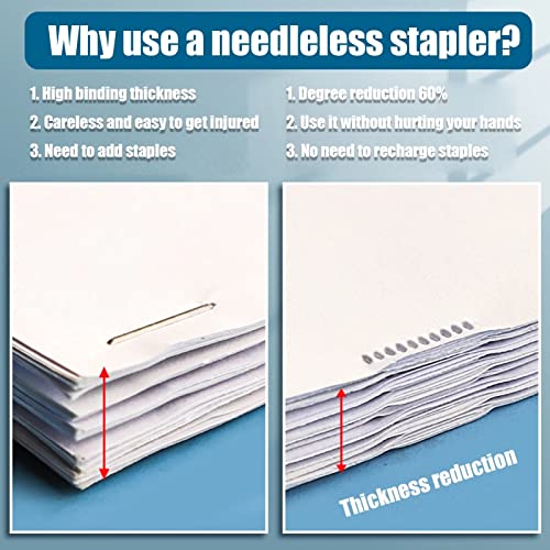 OEKFVCHVZ Staple Free Stapler Time Saving Effortless Needle Handhled Mini Portable with Staples Remover