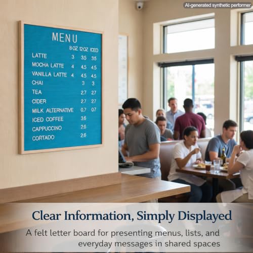 24 x 30 Inch Blue Felt Letter Board for Menus and Price Displays