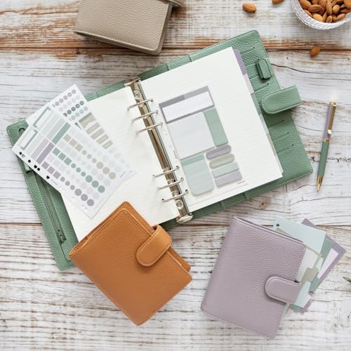 Filofax Norfolk Organizer, Pocket Size, Almond - Soft, Full-Grain Leather, Six Rings, Week-to-View Calendar Diary, Multilingual, 2025 (C022632-25)