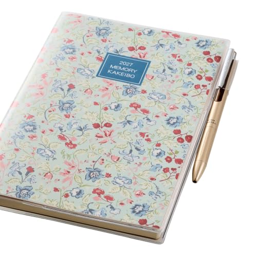 Noritsu Pagem Household Account Book, 2027, A5, Weekly Memory Household Account Book, Laura Ashley, Rossa, Sankta 7713 (Starts from December 2026)