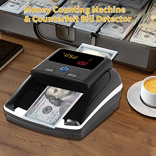 Portable Counterfeit Banknote Detector LCD Display Fast Counting