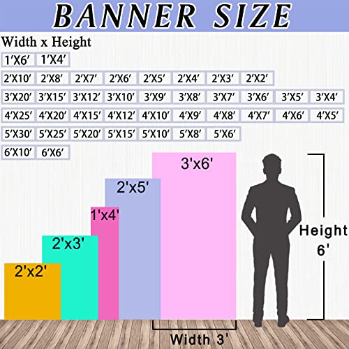 Custom Vinyl Banners and Signs Customize Outdoor with Photo Text, Personalized Banner for Business Birthday Graduation Parties Indoor 5'X25'