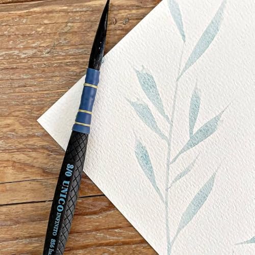 Borciani e Bonazzi Infinito Synthetic Quill Liner Watercolor Brush Series 855 Set of 3 - Patented Hidro Hair - Watercolor Artist Brushes - Non-Slip, Anti-Roll Handle - Handcrafted in Italy