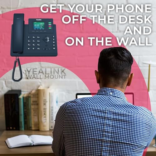 Yealink T33G, T34W & MP52 Wall Mount Bracket (10pk) Secure Holder for Offices, Call Centers, Clinics - Durable Build, Fast Easy Installation, Free Desk Space & Organize Workstations with GTW Cloth