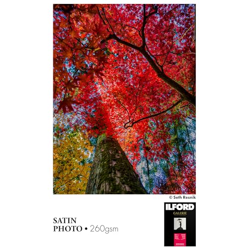 Ilford Galerie 24" x 100ft (1 Roll) Satin Photo with Lustre Surface, Instant Dry Archival Photo Inkjet Paper 10mil / 260gsm for Dye and Pigment Ink Printers, Made in Germany