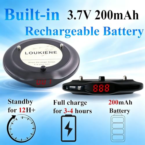 LOUKIENE Restaurant Paging System Wireless Calling System 20 Coaster Pagers
