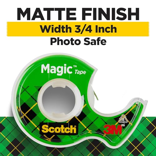 Scotch Gift Wrap Tape & Magic Tape Bundle – 12 Rolls (6 Gift Wrap + 6 Magic), 3/4 in x 650 in Each, with Dispensers