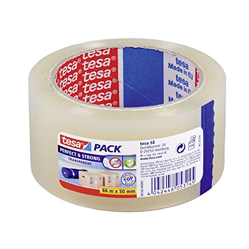 Tesa 58142-00000-00 Tesapack Perfect and Strong Carton Sealing Tape - Transparent