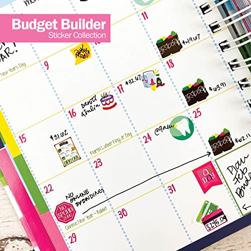 Bulk Budget Planning Stickers, Case of 50 Sticker Sets, 772 Stickers Per Set, Bill Due Date Reminders, Expense Tracking, Savings Goals, Auto Expenses, Holiday Spending, Eating Out