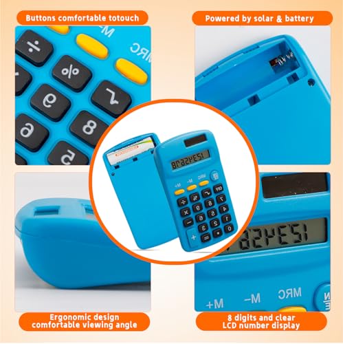 Enjamyo 36 Pcs Pocket Calculator, Basic Calculators, Mini, Colorful