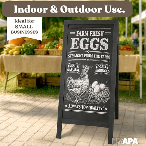 Ilyapa A Frame Chalk Board Easel Sign 27x58 in - Sandwich Signs Outdoor