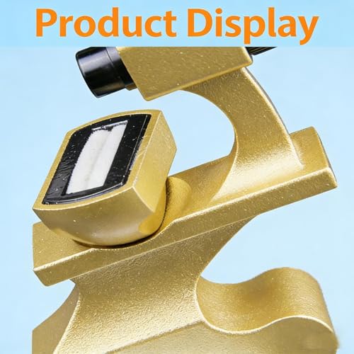 Diamond Girdle Code Magnifier, Laser Inscription Viewer, Adjustable Focal Length High-Clarity Magnifying Glass, 360° Rotating Ring Holder(Gold)