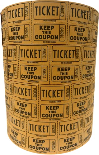 The Ticket Gurus-Raffle Tickets - 4 Orange Rolls of 2000 Double Tickets) 8,000 Total 50/50 Raffle Tickets