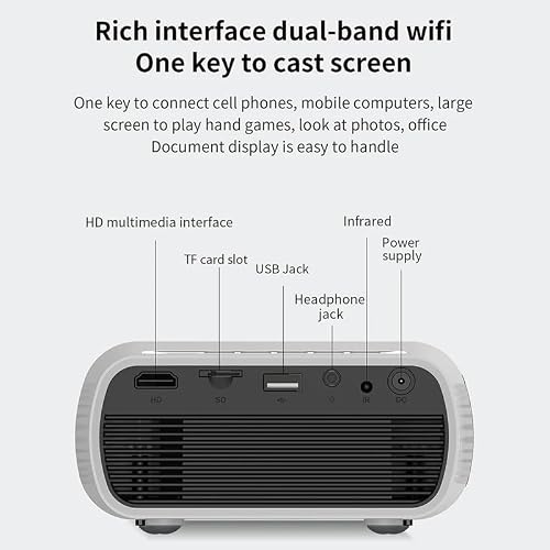 Projector Multimedia Version 1080P Projection 1800Lumens LED Media Player Video Beamer Home Theater