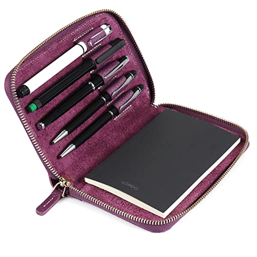 Londo Genuine Leather Padfolio – Portfolio Folder with Pencil Holder, Notepad & Zipper Closure for Business, Office & Travel