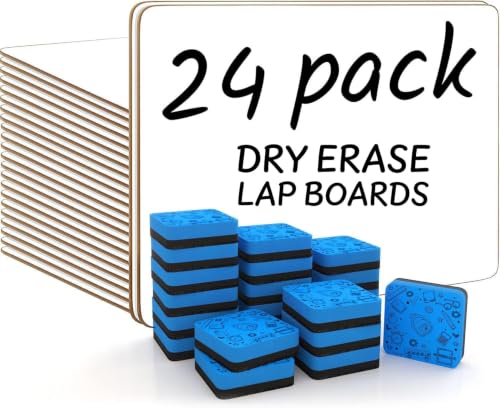 Scribbledo Small Dry Erase Whiteboard 24 Pc Value Set for Classroom 9x12