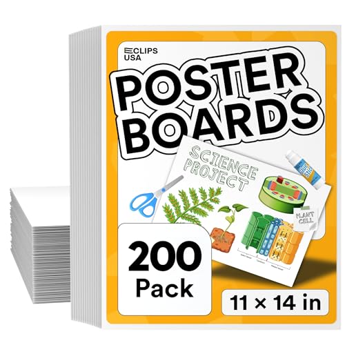 Poster Board White Poster Paper 11x14 Large Poster Board Bulk School Supplies 200 Pack (White 11x14)