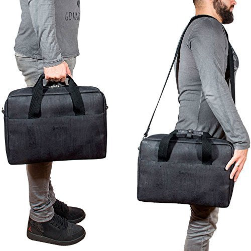 Corkor Cork Briefcase for Men – Office Bag - Faux Leather – Natural Cork – Environment Friendly - Black