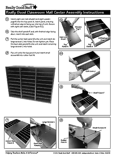 Really Good Stuff Classroom Mahogany Mail Center, 27 Slots