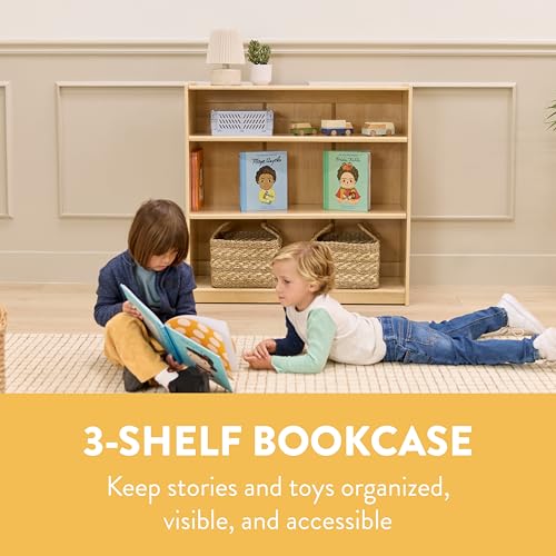 Back2School Express 3-Shelf Adjustable Bookshelf, 36in H, Natural
