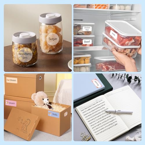 PUQU 30x20mm Direct Thermal Sticker Labels, Self-Adhesive All-Purpose Label Maker Tape, Compatible with AQ Series Label Printer, Refills Standard Laminated Office Labeling, 6 Rolls, 1920 Labels
