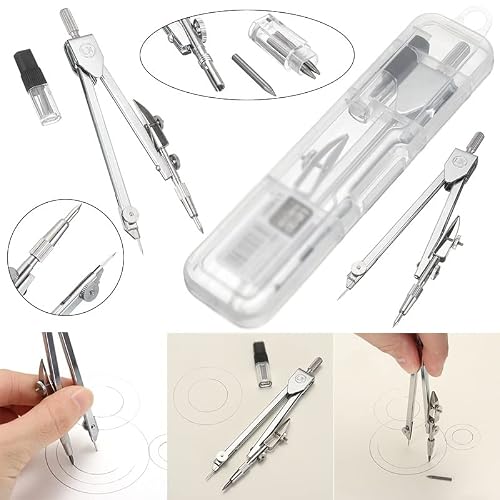 KLJUHGTR Metal Drawing Tool Math Compass Set School Supplies Stationery