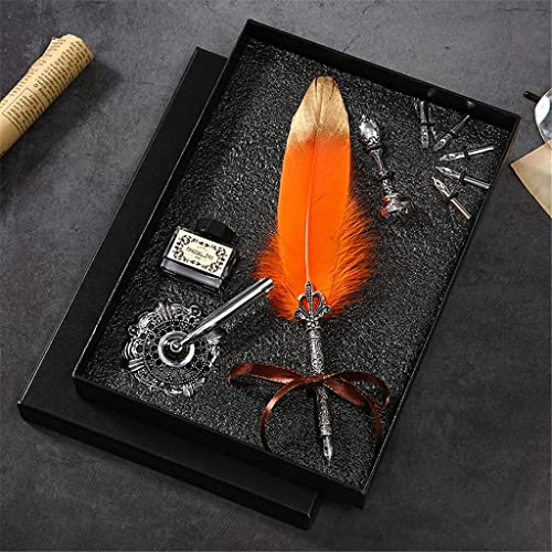 Halloween Cute Feather Pens Set Calligraphy Set Feather Fountain Pens Set (Color : A) (C)