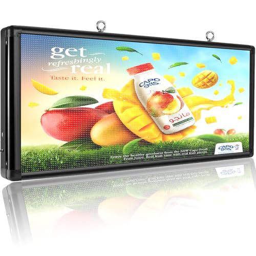 P6 Outdoor LED Sign, 40''x18'' RGB Full Color Programmable LED Display with High Resolution and New SMD Technology Can Support Texts, Images and Video (40''x18'')