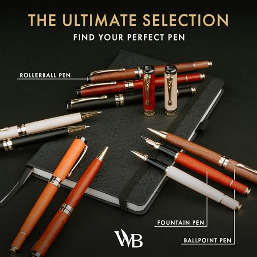 Wordsworth & Black Luxury Refillable Bamboo Wood Rollerball Pen for Writing